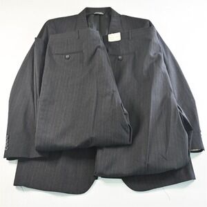 Vtg John Alexander 48L 38x30 Gray Stripe Wool USA Made 2‎ Pants Mens Suit